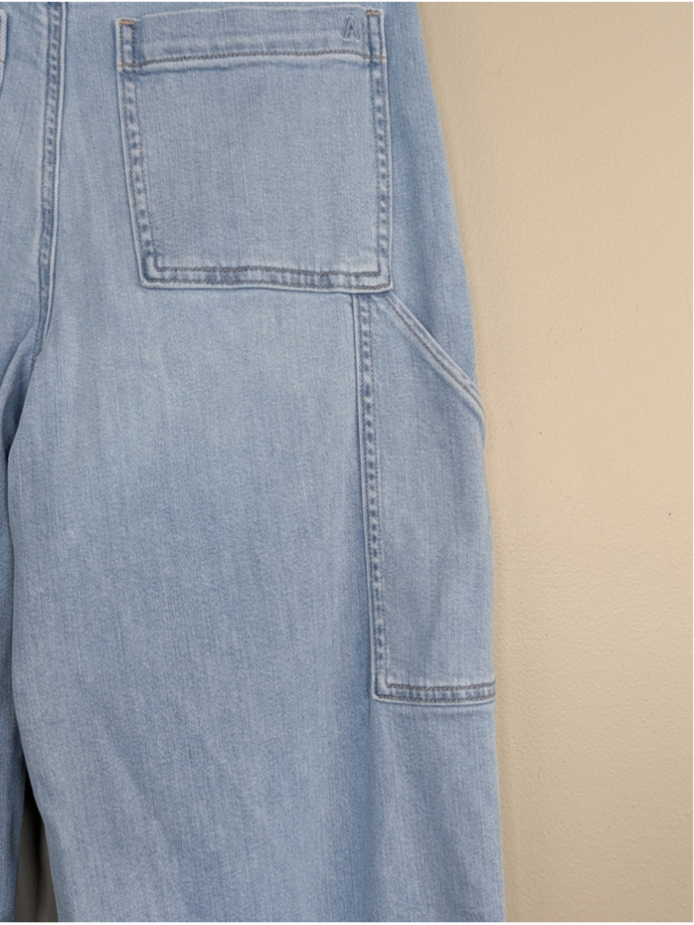 American Eagle 0 Dreamy Drape Super Hi Rise Baggy Wide Leg Jeans Stretch AE - Picture 8 of 13